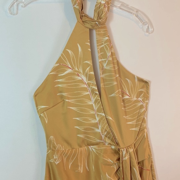 antonia mini dress in gold tropical Vittoria Dress
